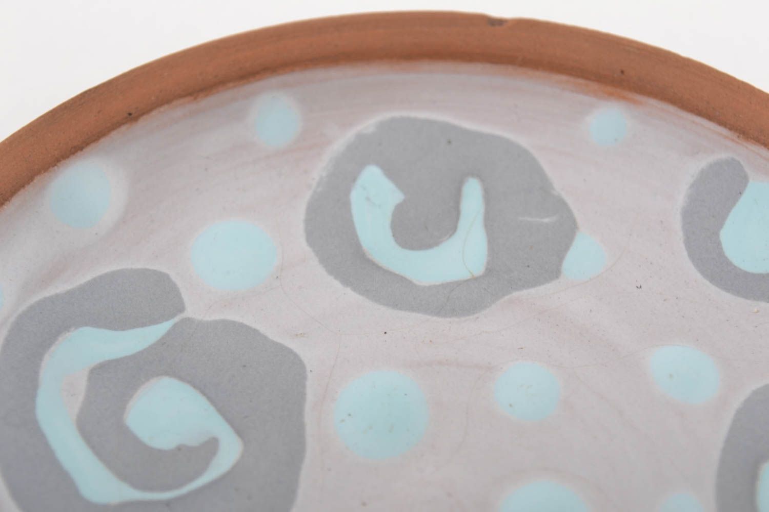 Керамика ручной работы красивая тарелка авторская глиняная тарелка спирали  фото 3