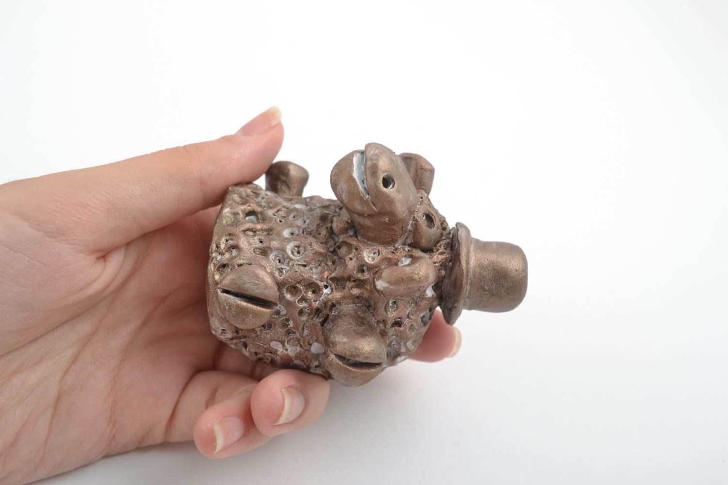 Figurine animal fait main Petite statuette en argile brebis Déco intérieur photo 10