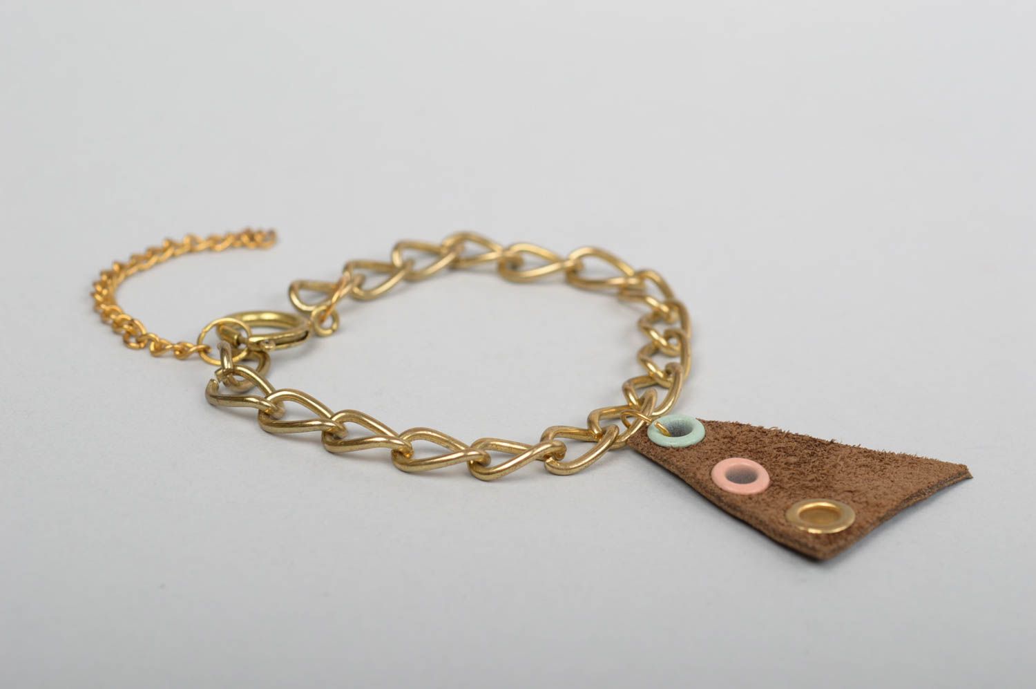 Handmade leather bracelet chain bracelet designer jewelry leather accessories photo 3