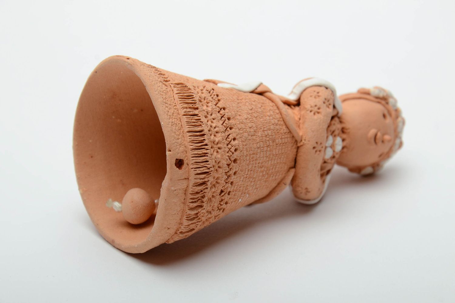 Handmade figured clay bell photo 4