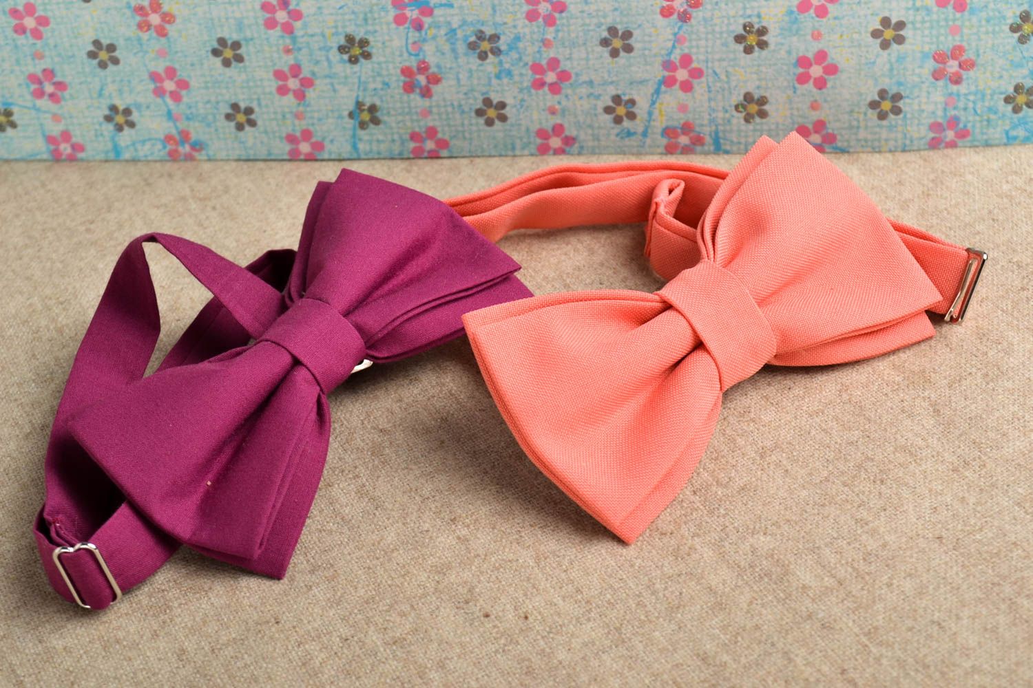 Handmade textile bow tie fabric bow tie accessories for friend present for men photo 1