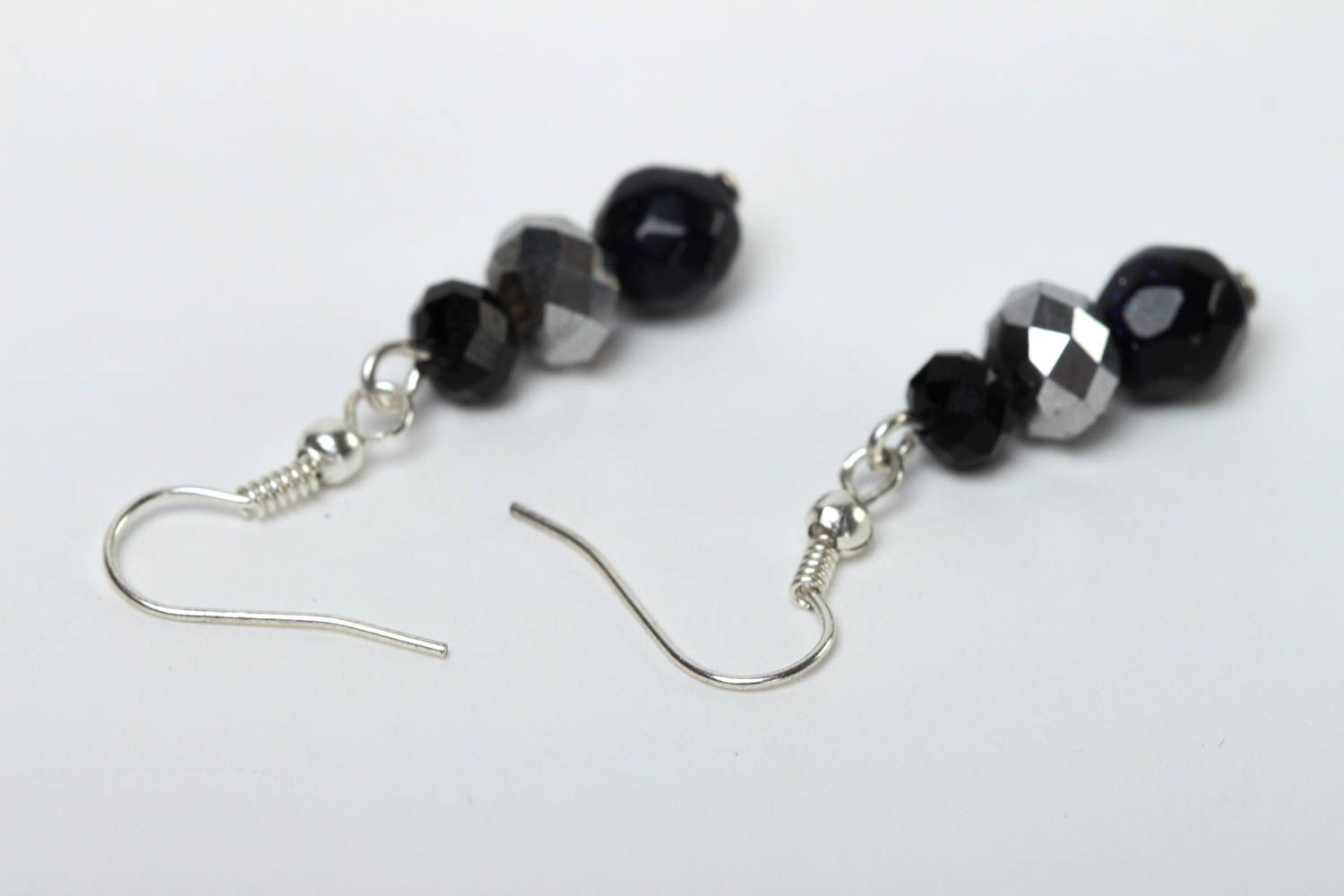 Handmade earrings with aventurine beads earrings with charms designer jewelry photo 4