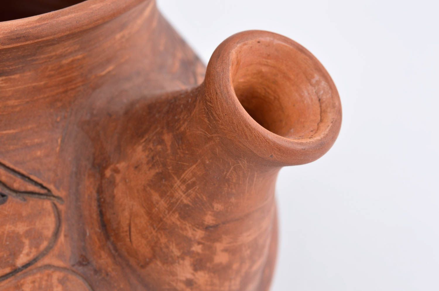 Teekanne aus Keramik handgefertigt Tee Geschirr Küchen Zubehör in Braun foto 3