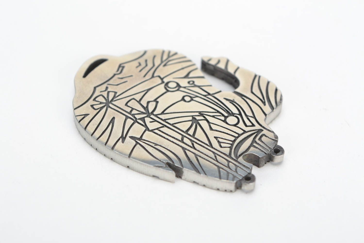 Blank for jewelry creation elephant handmade metal pendant bijouterie accessory photo 5
