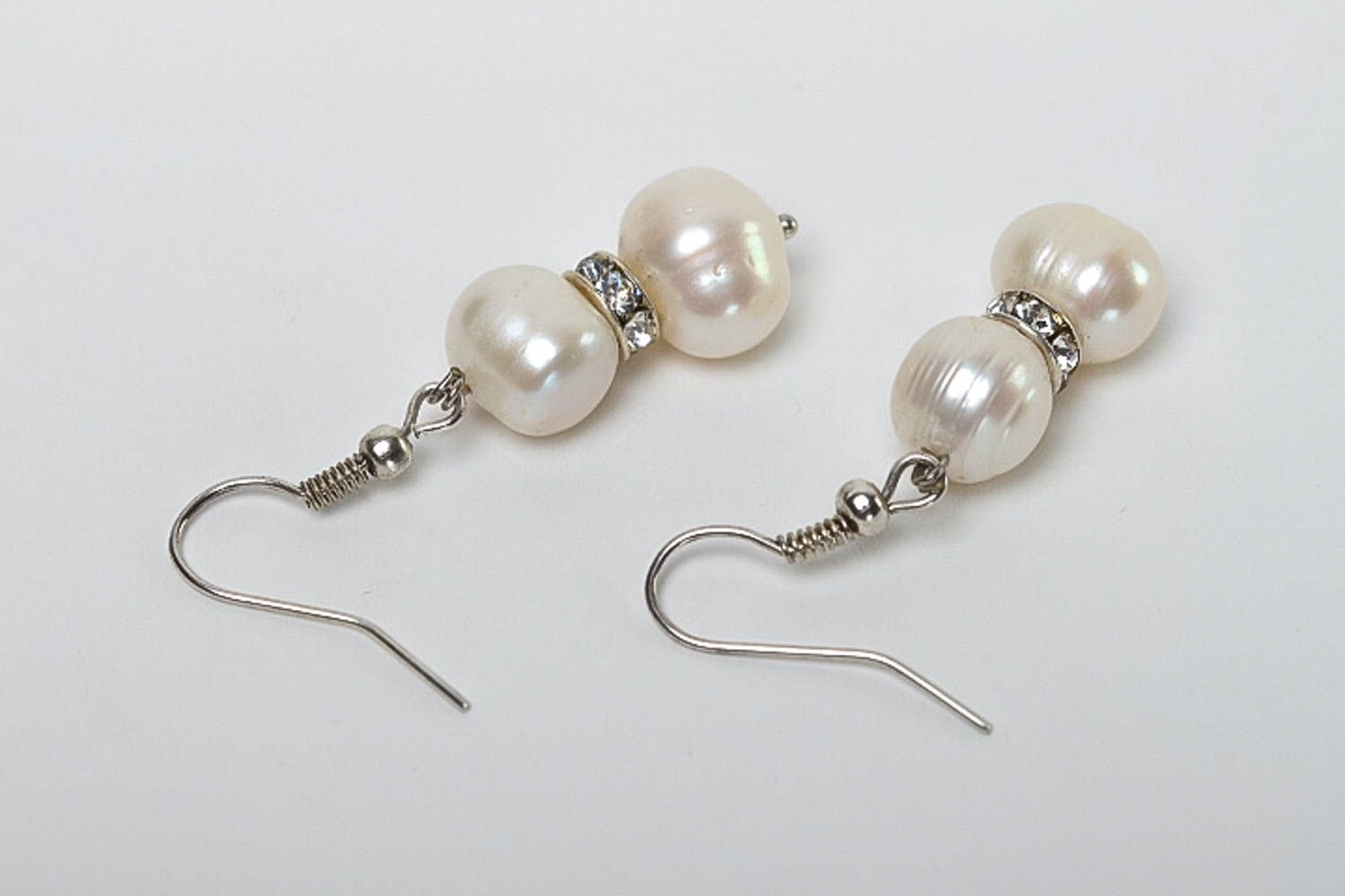 Pendientes originales con perlas elegantes bisutería artesanal regalo para mujer foto 4