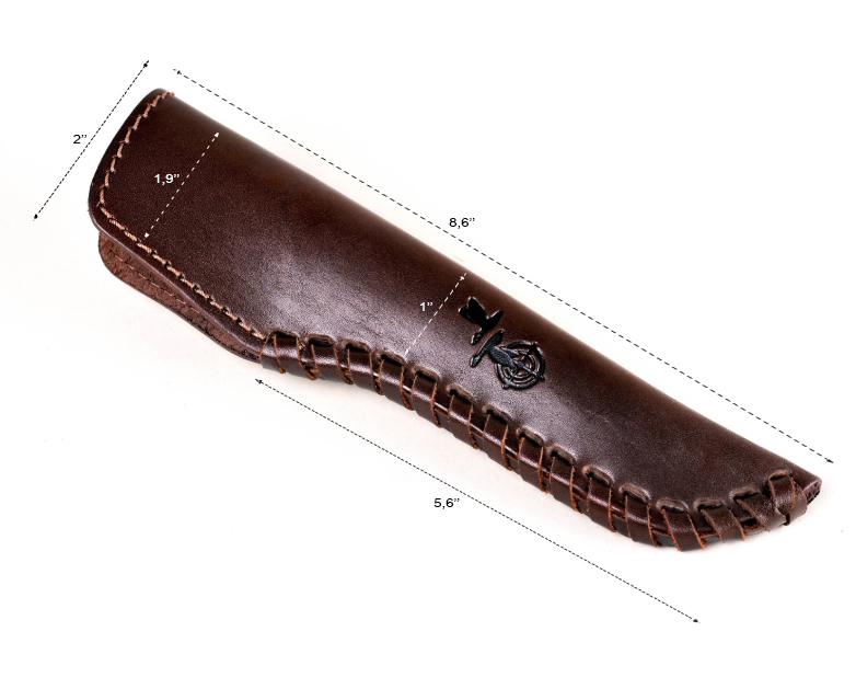 Кожаный чехол для ножа коричневый  фото 16