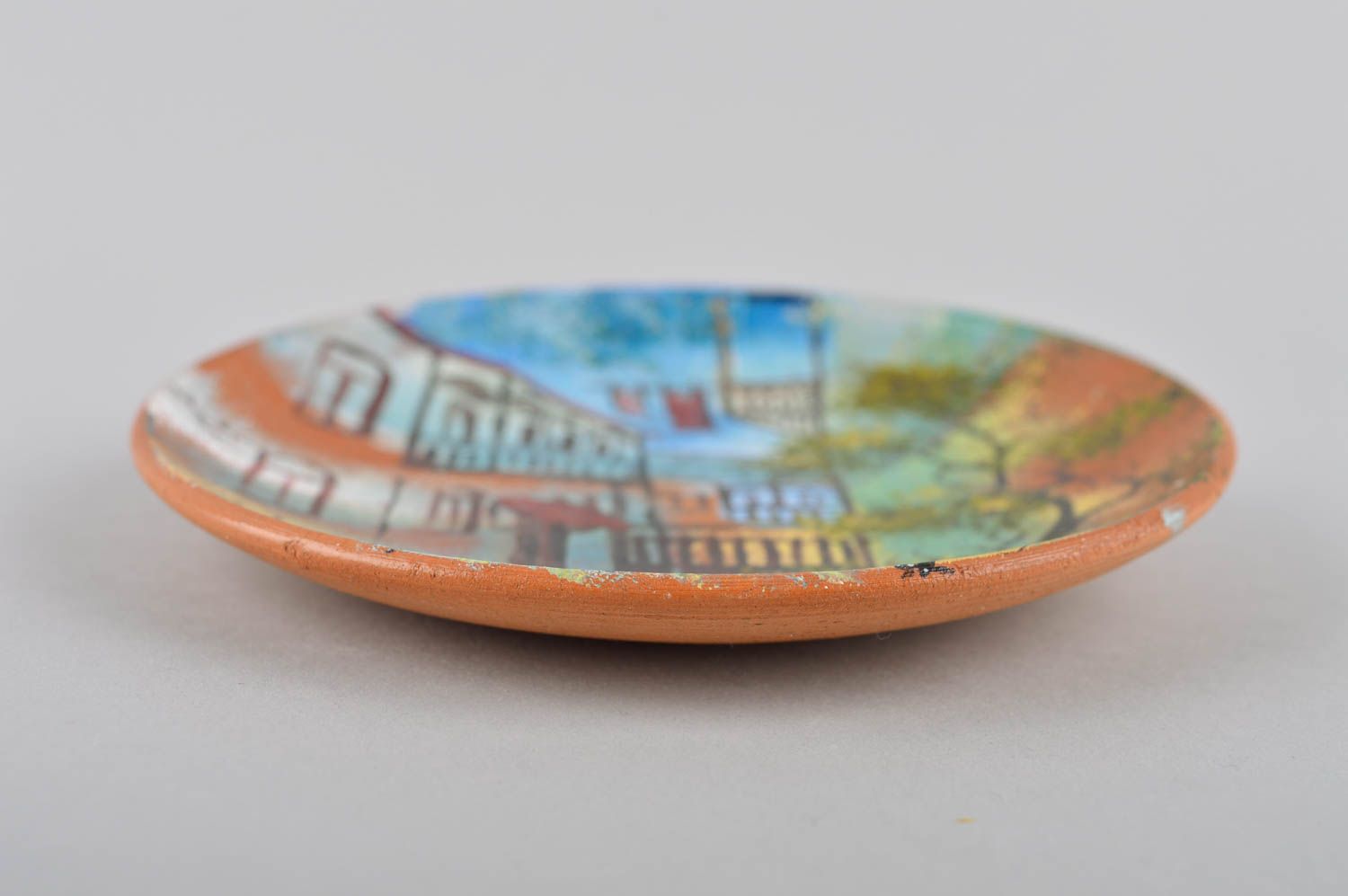 Plato de cerámica pintado artesanal utensilio de cocina elemento decorativo foto 3