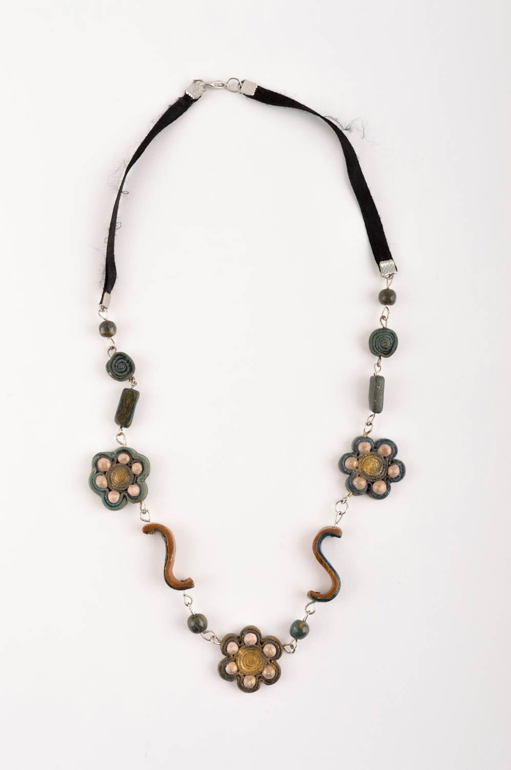 Damen Halskette handmade Halsschmuck für Damen Schmuck Collier aus Polymerton foto 2