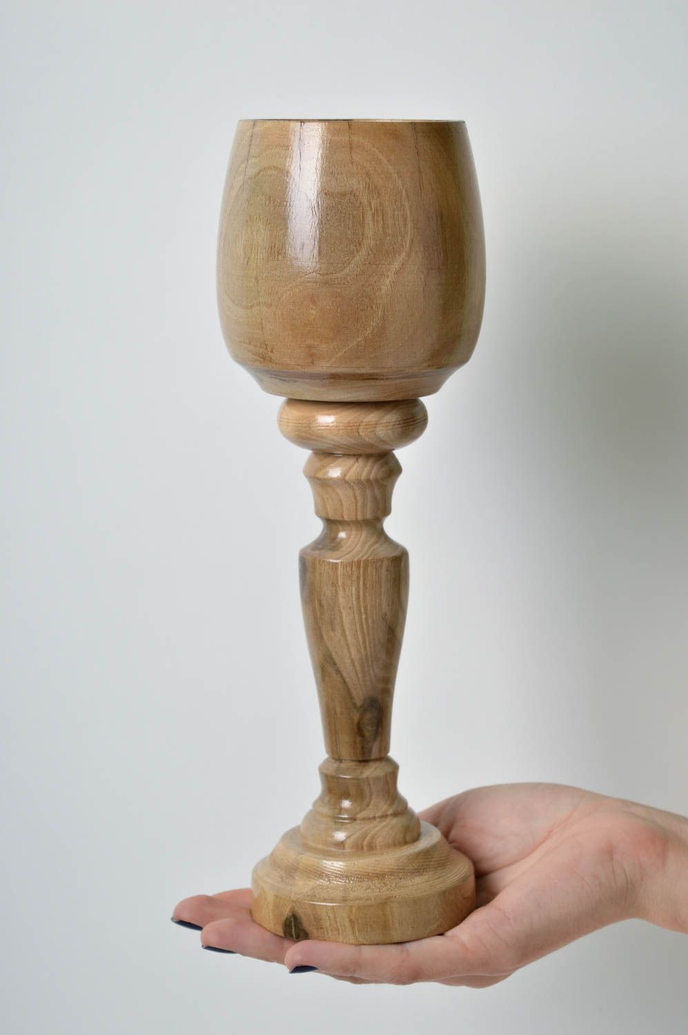 Großer Holz Pokal handmade Öko Geschirr für Interieur Geschenk für Männer  foto 5