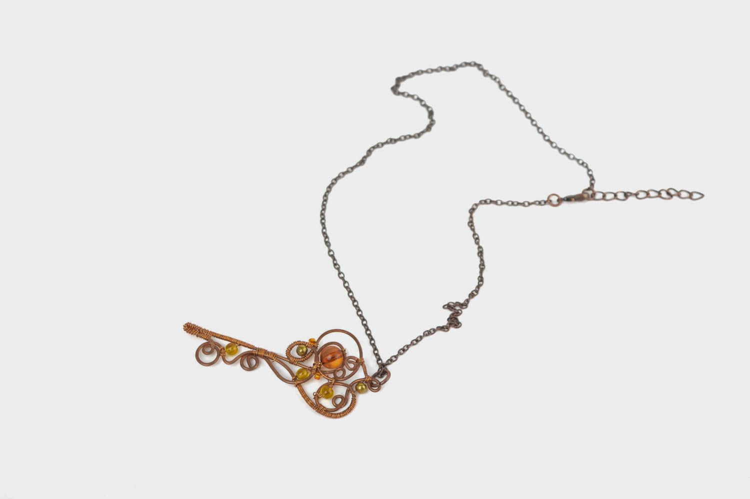 Handmade pendant necklace copper jewelry unique jewelry metal necklace photo 4