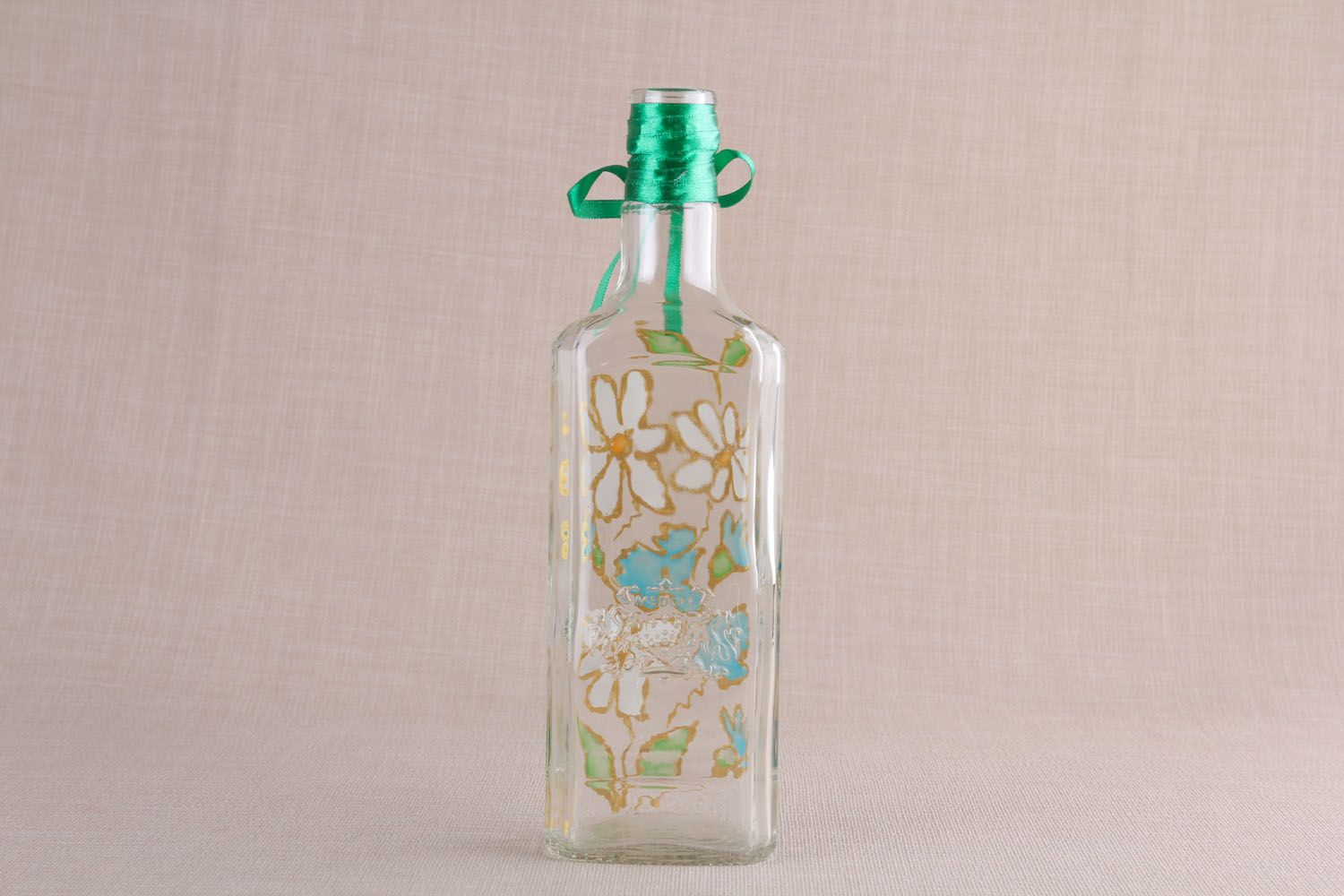Homemade glass bottle with a lid photo 2