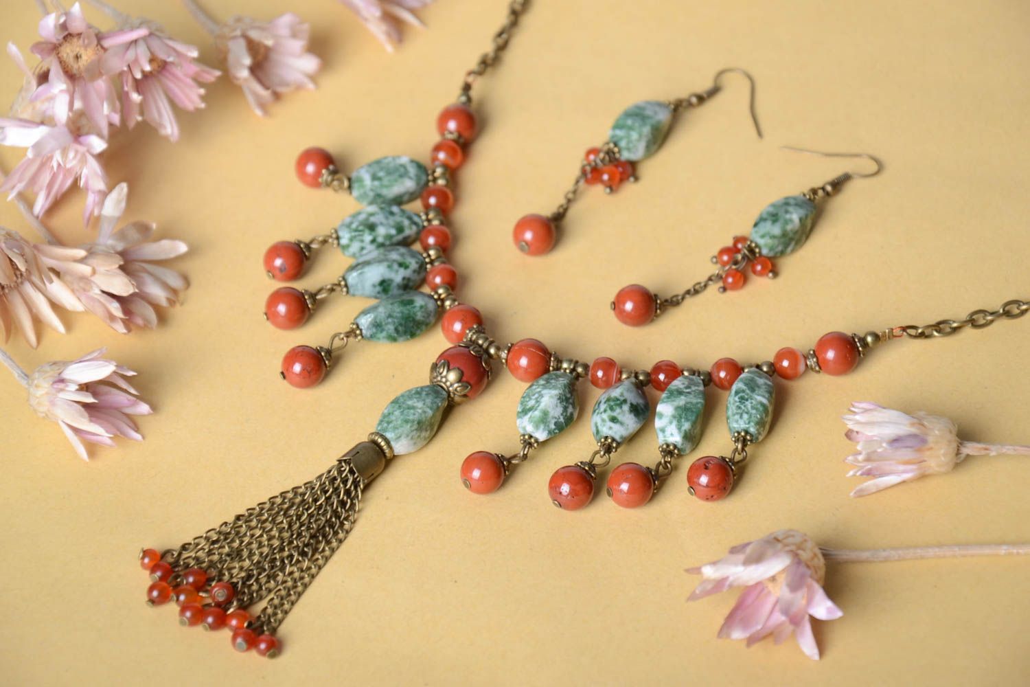 Handmade elegant accessories stylish female jewelry set designer present photo 1