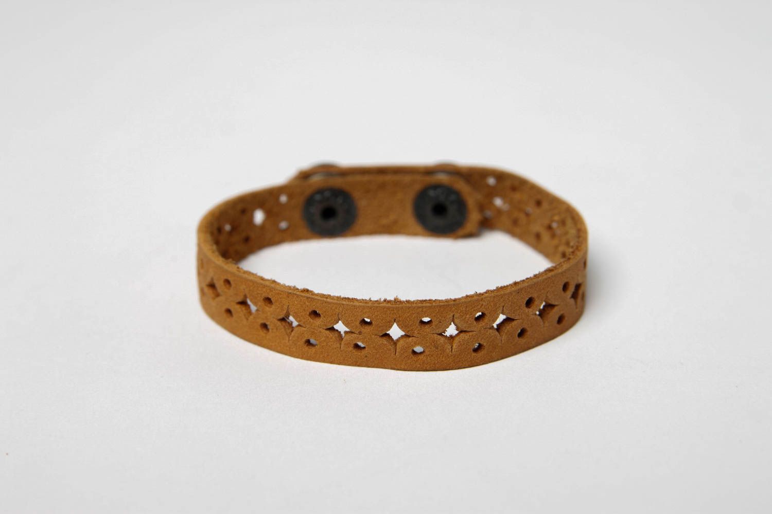 Handmade dünnes Armband aus Leder Designer Schmuck Leder Accessoire braun foto 3