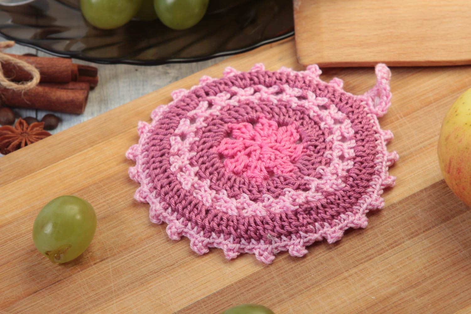 Beautiful handmade pot holder crochet potholder home goods kitchen utensils photo 1