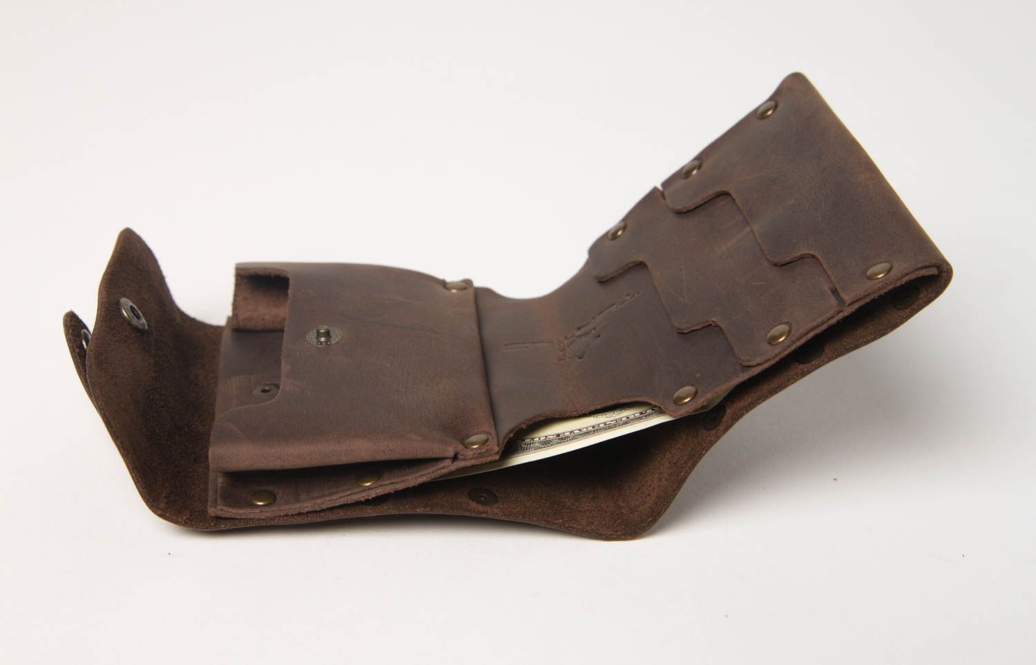 Stylish handmade leather purse designer accessories leather goods gift ideas photo 5
