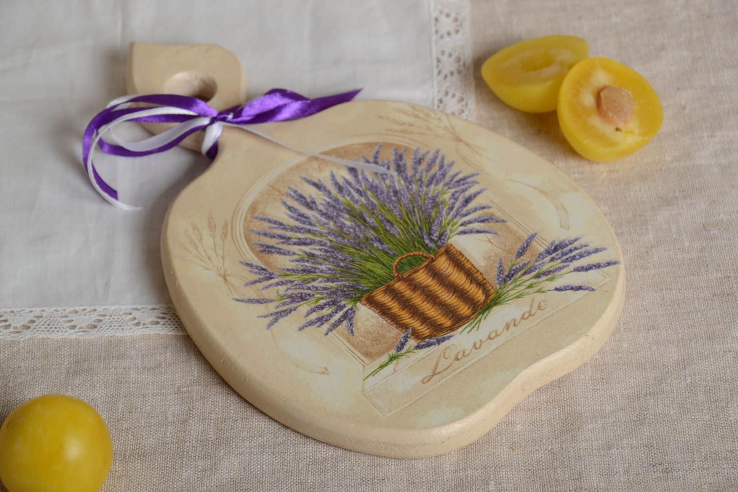 Unusual decoupage wooden chopping board handmade cutting board designs gift idea photo 1