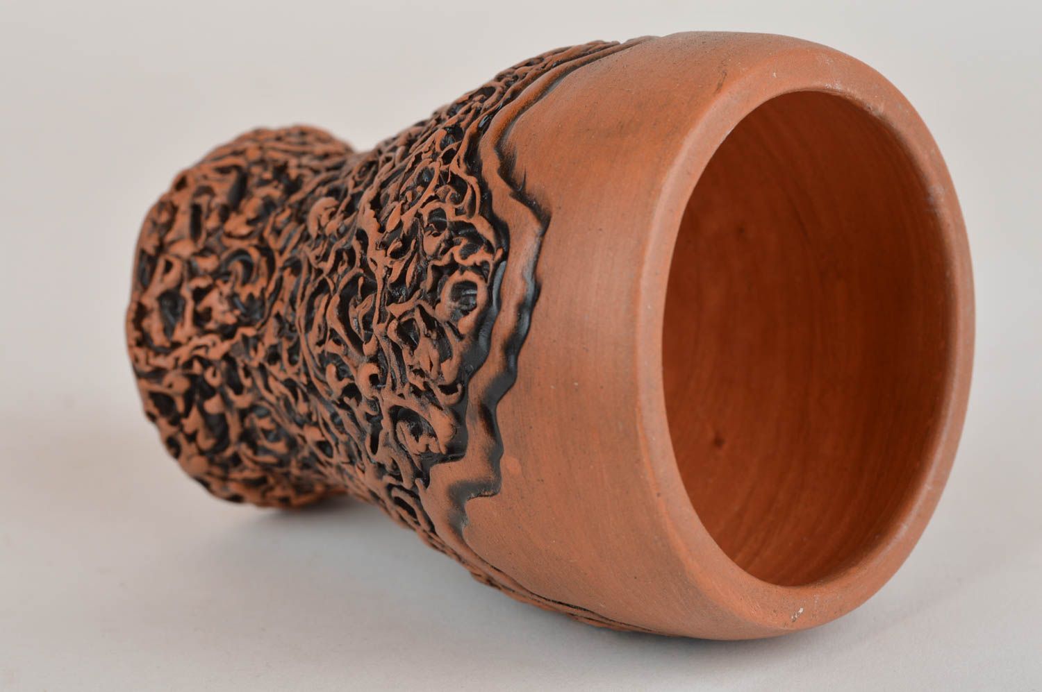 Handmade Becher aus Keramik mit Muster schön originell handgemacht  foto 2