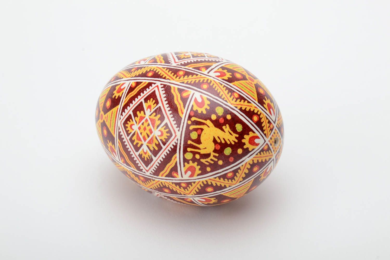 Handmade decorative painted egg pysanka with ornaments ethnic souvenir for Easter photo 4