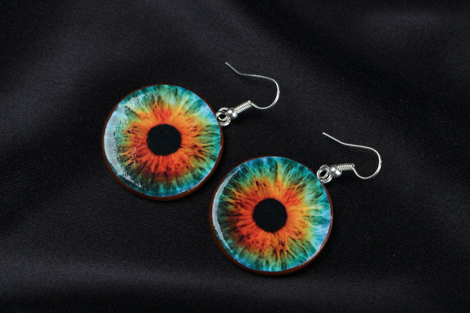 Earrings made ​​of polymer clay Eyes photo 1