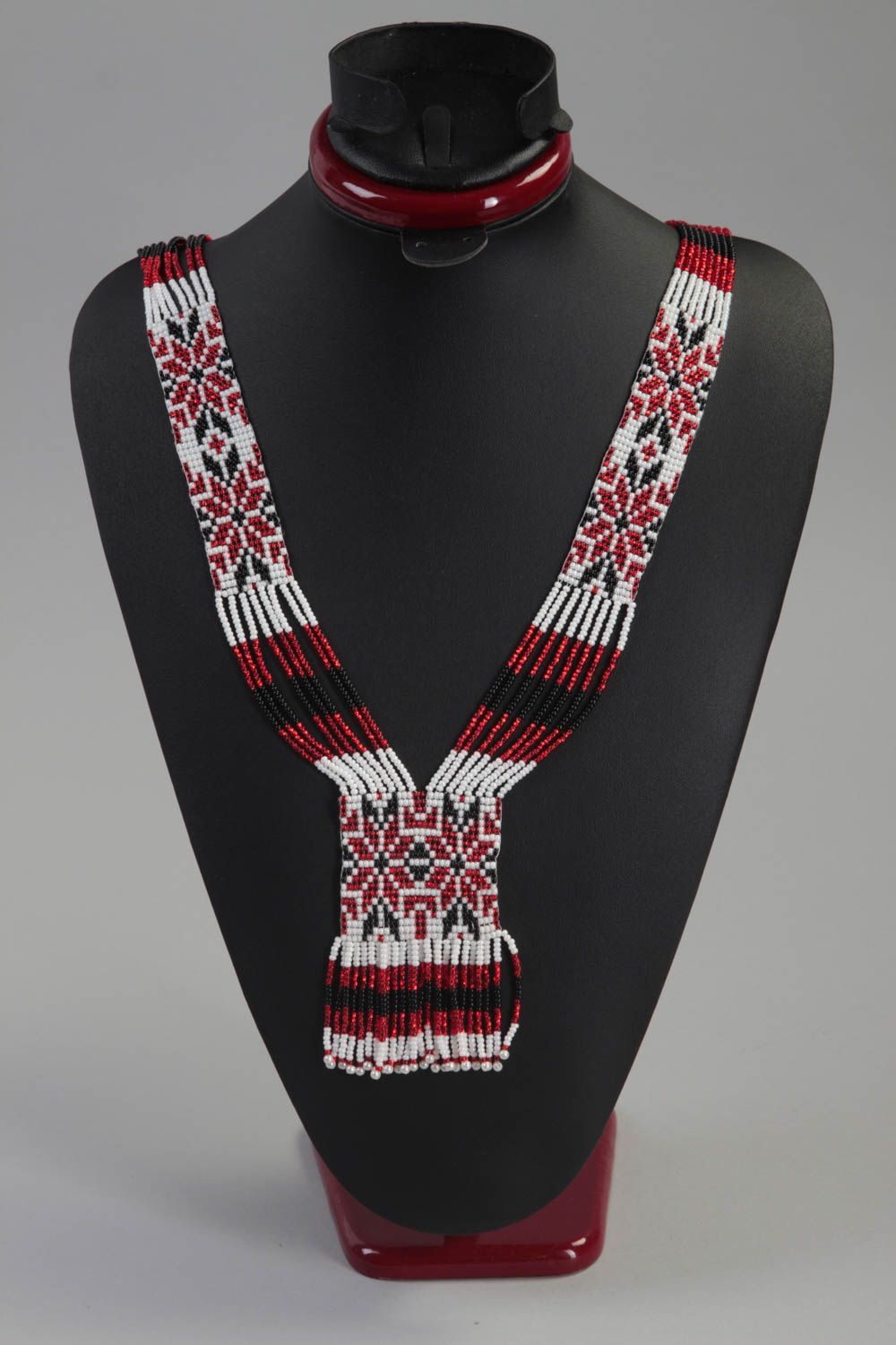 Handgemachte Ethno Kette Schmuck aus Rocailles Damen Collier lange Halskette  foto 1