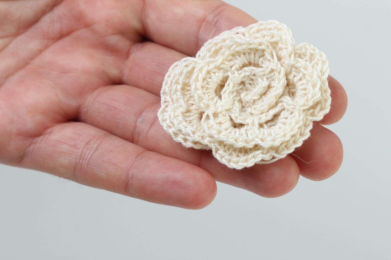 Handmade blank for creativity crocheted flower for brooch jewelry fittings photo 5