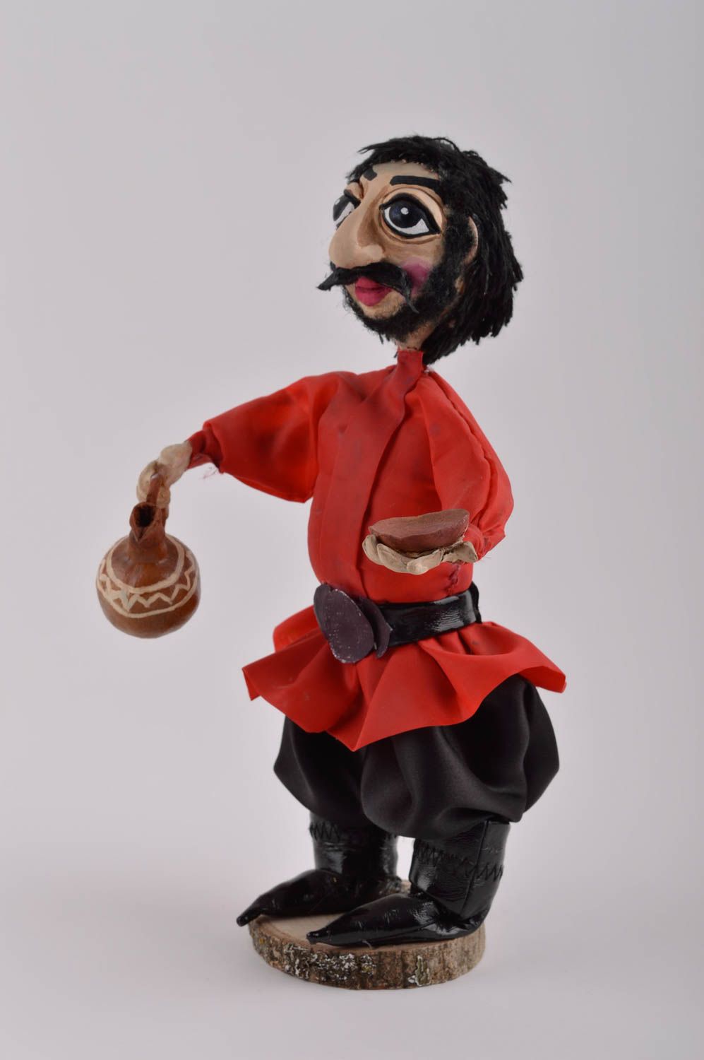 Handmade Haus Deko Designer Geschenk  Keramik Puppe Deko Spielzeug Mann mit Krug foto 5
