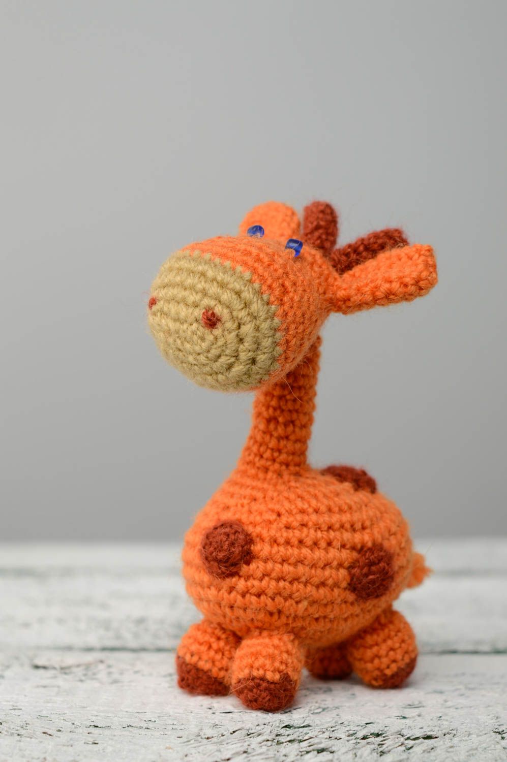 Jouet mou tricoté fait main Girafe photo 2