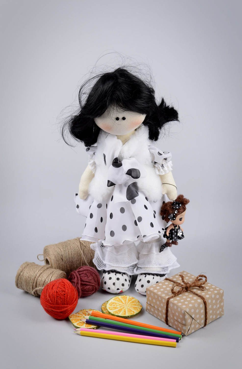 Handmade soft toy collectible doll girl doll homemade home decor gifts for her photo 5