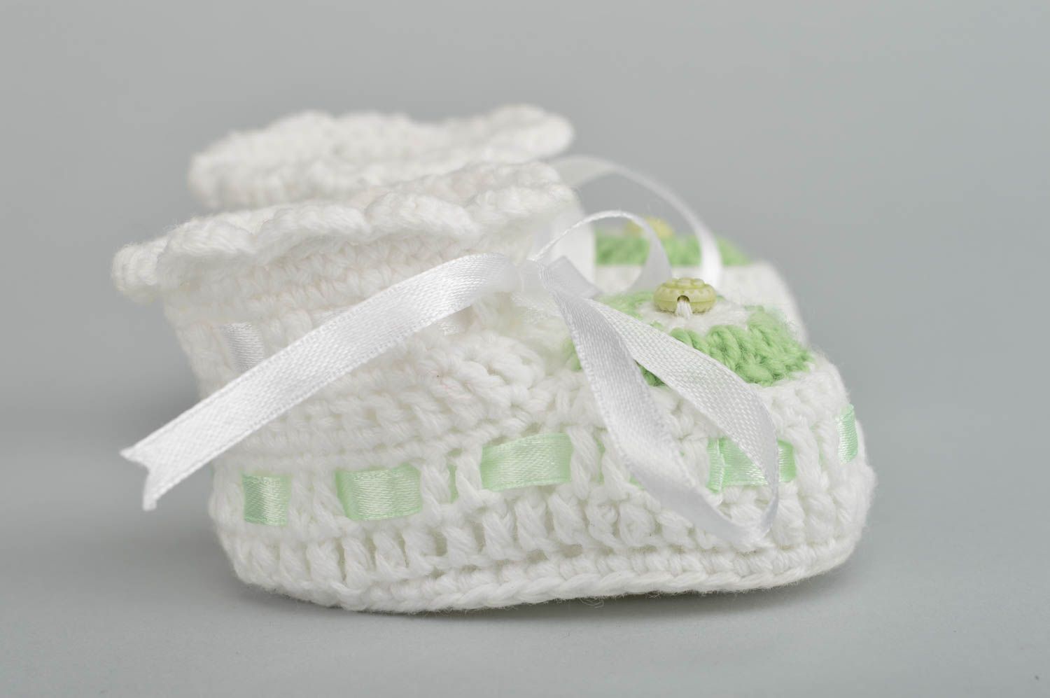 Patucos para bebé hechos a mano tejidos accesorio para niños moda infantil foto 3