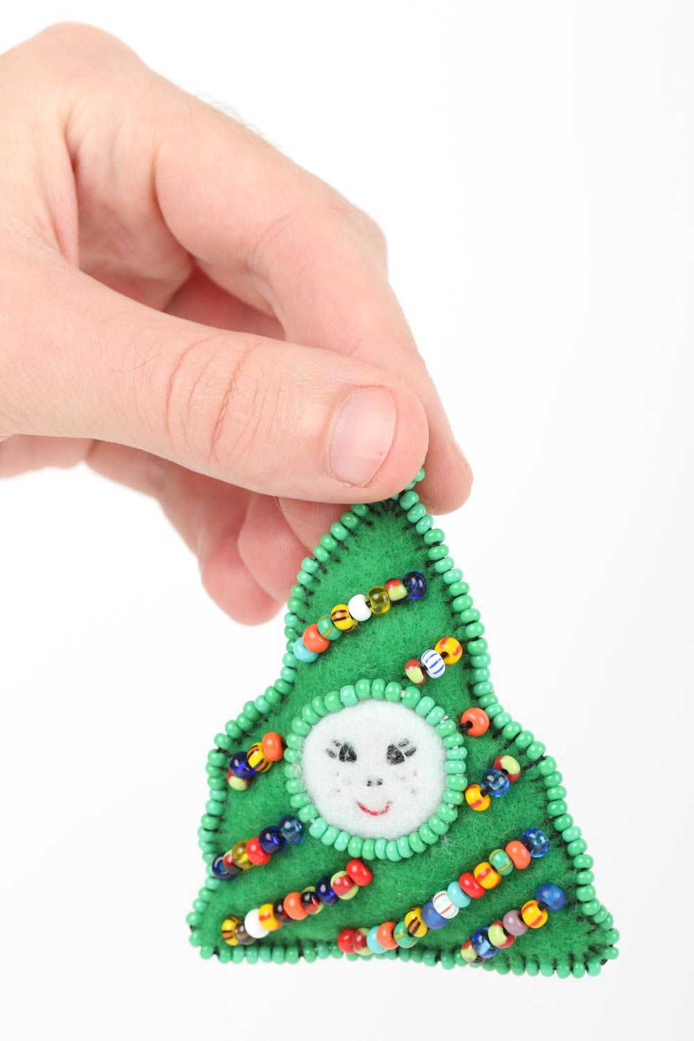 Handmade designer soft toy unusual textile hanging beautiful Christmas toy photo 5