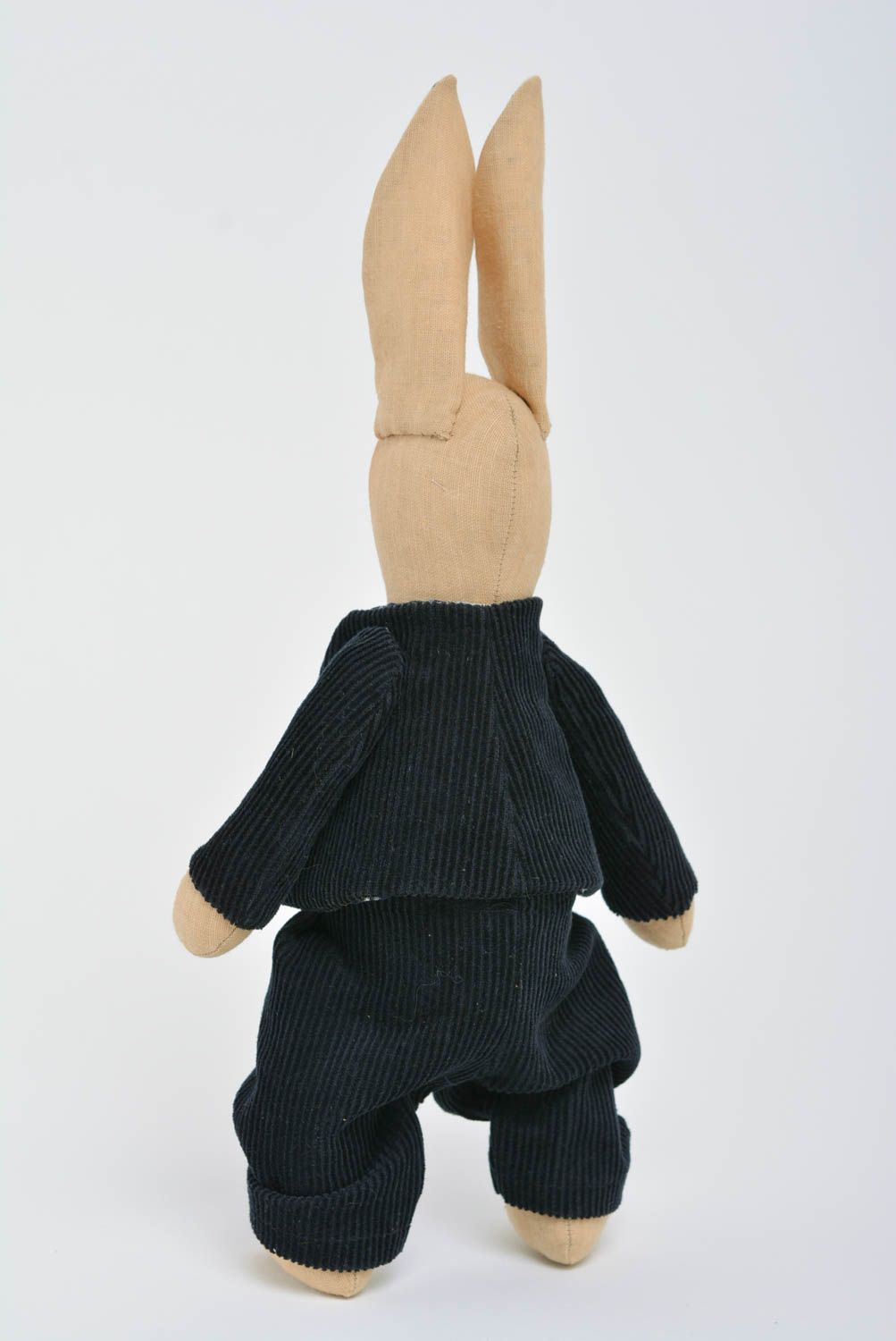 Stoff Kuscheltier Hase handmade für Haus Dekor Designer Spielzeug aus Lein foto 4