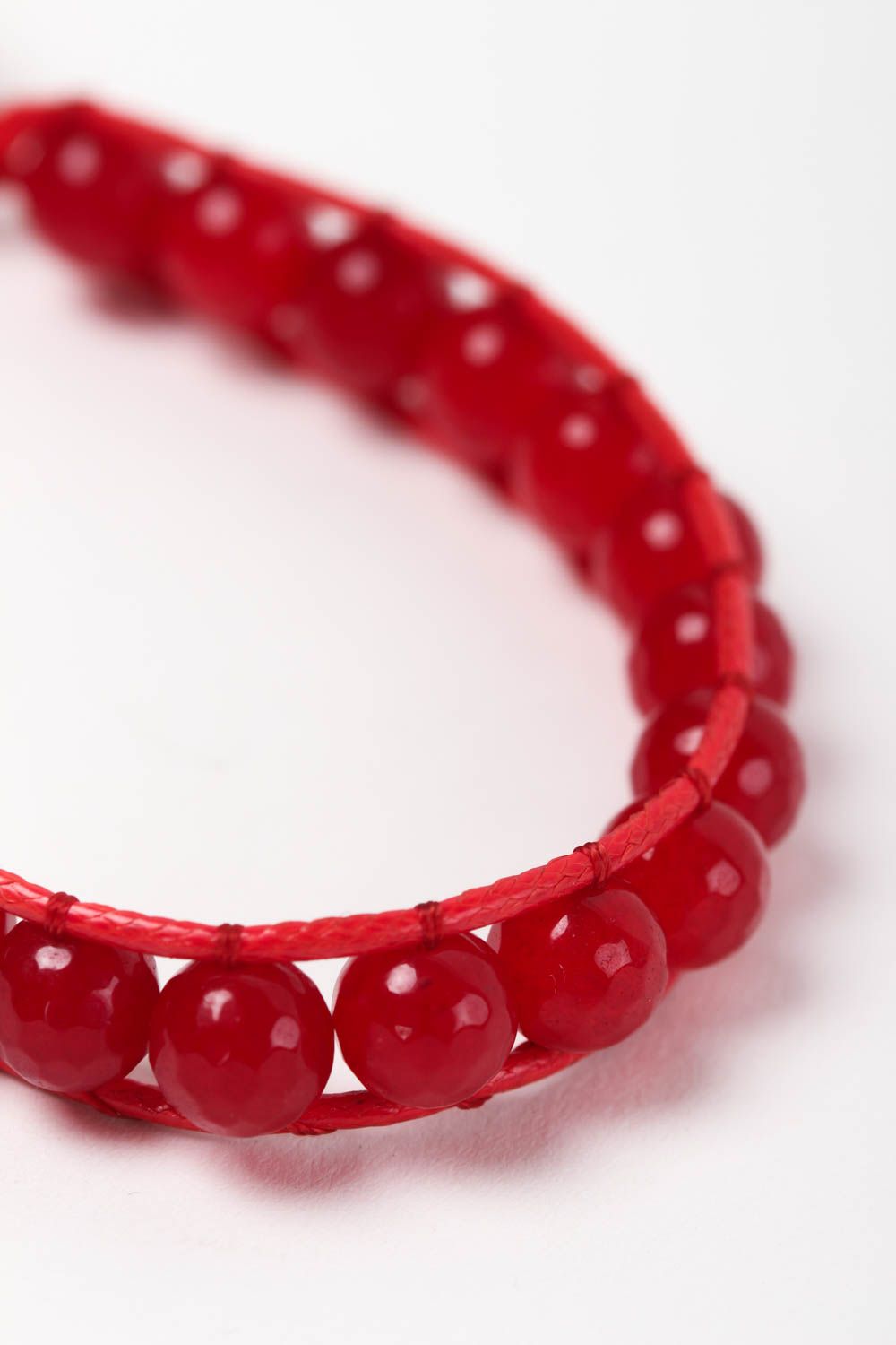 Bracelet agate rouge Bijou fait main Accessoire mode Cadeau femme style casual photo 3