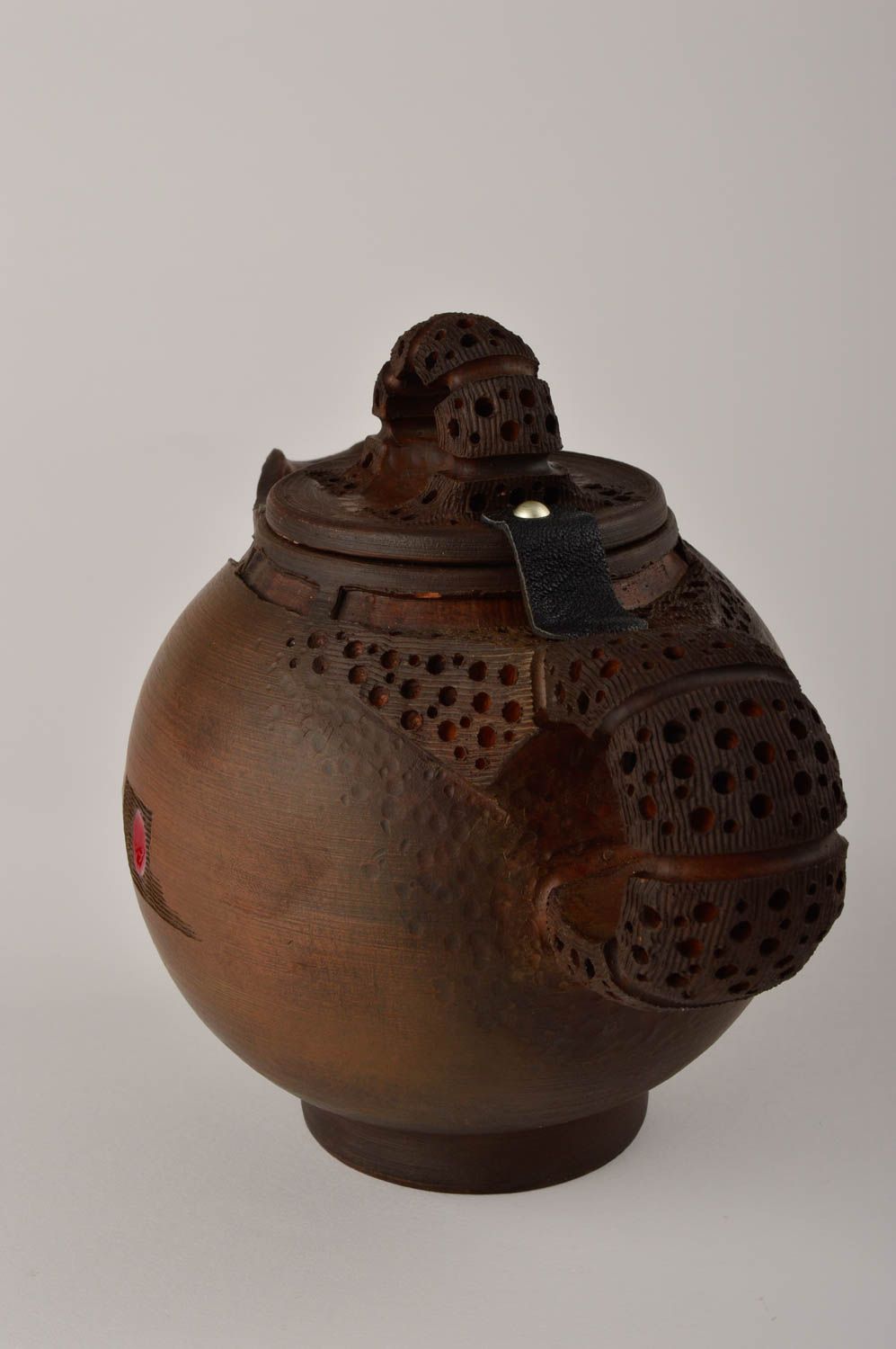 Заварной чайник ручной работы керамический чайник необычный глиняная посуда фото 4
