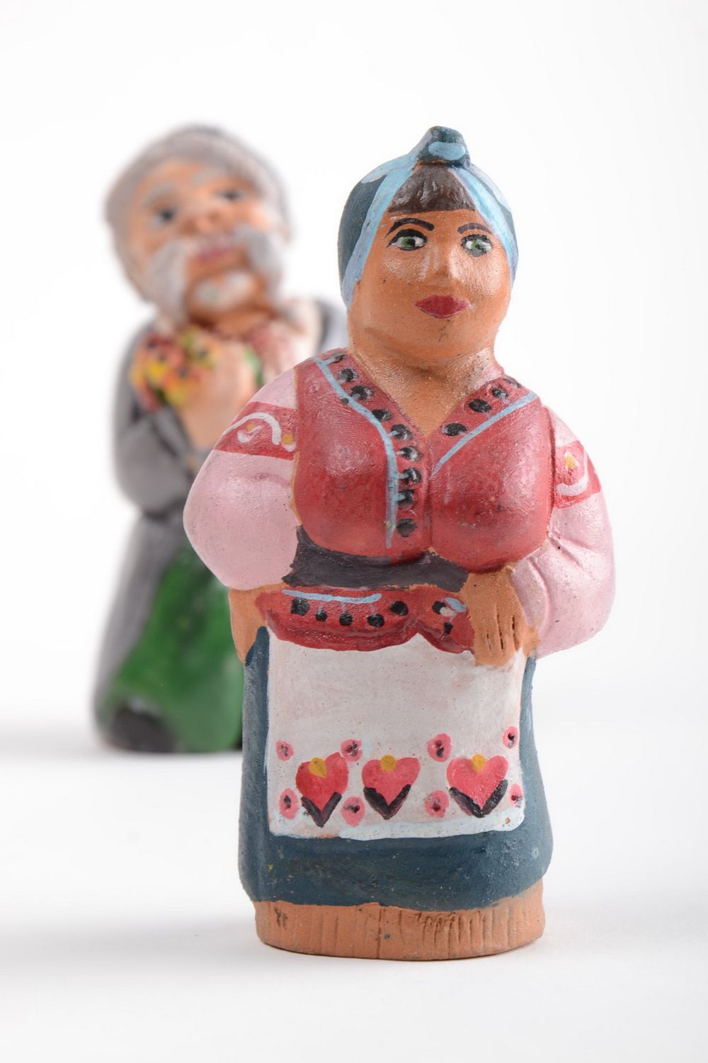 Ensemble de figurines décoratives en argile peintes faites main Paysans photo 5