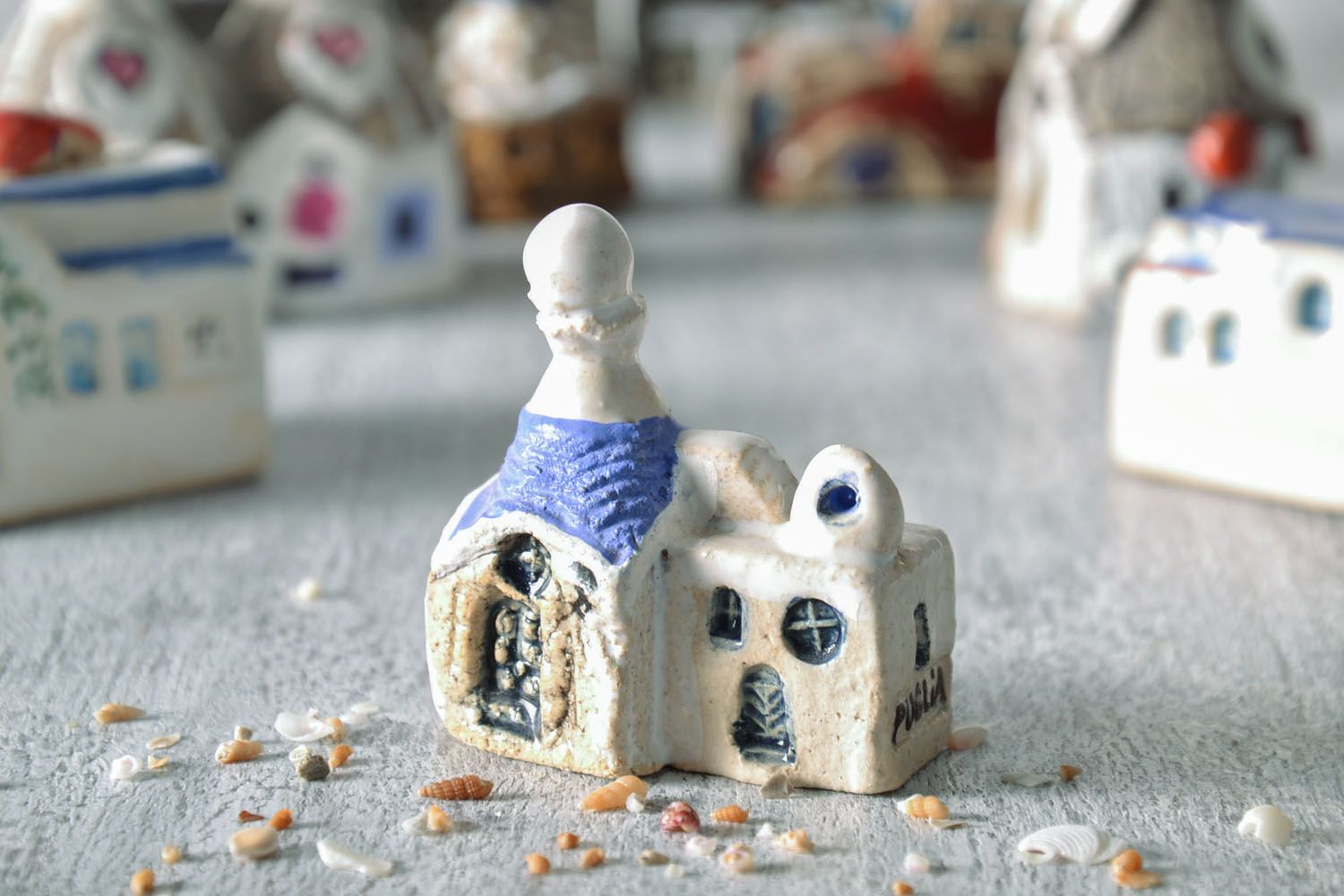 Maisonnette miniature céramique de style italien faite main originale jolie photo 1
