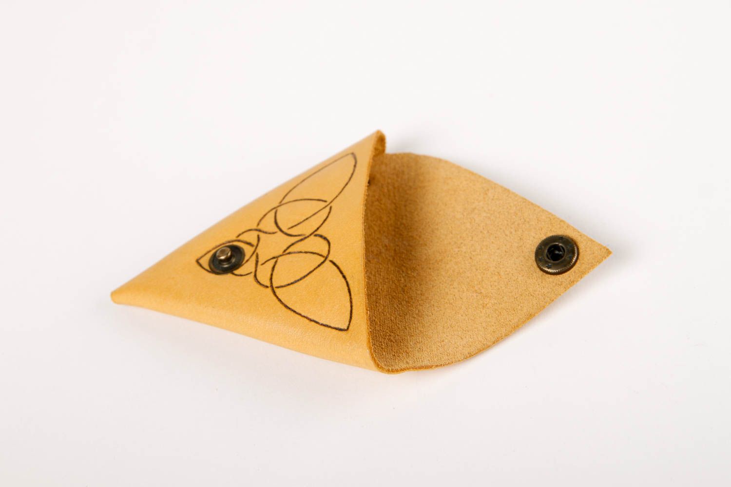 Handmade Schüttelbörse Leder Accessoire für Frauen Leder Geldbeutel Dreieck foto 4