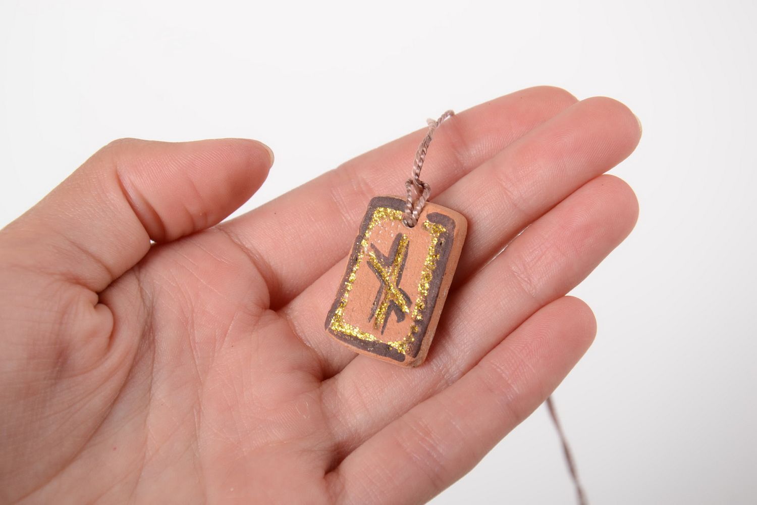 Handmade ceramic jewelry pendant necklace rune meaning necklace designs photo 3