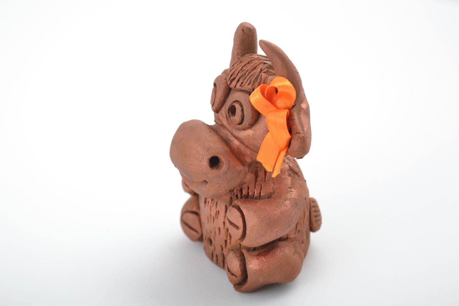 Figura decorativa hecha a mano animal en miniatura vaca souvenir original foto 4