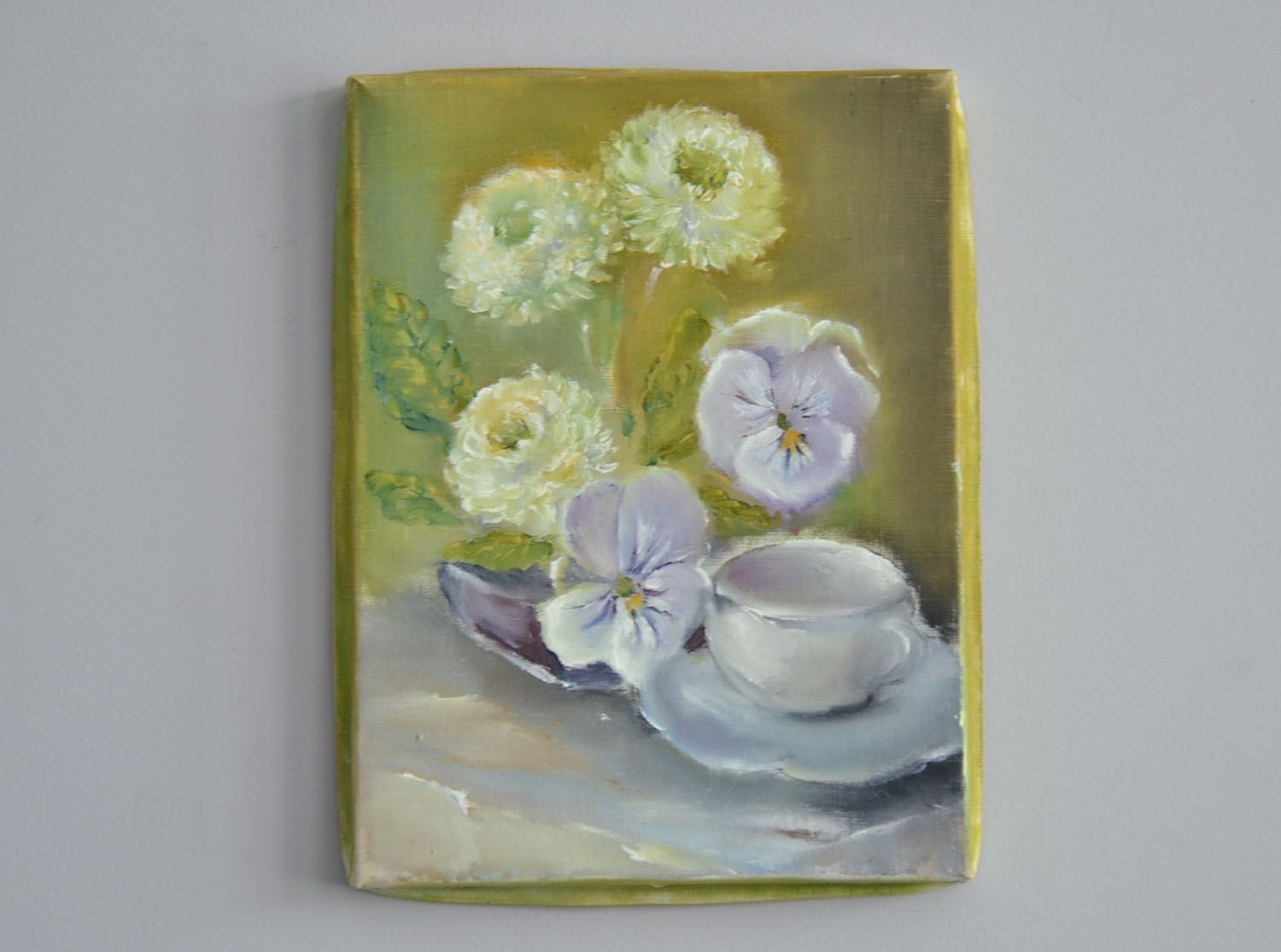 Öl Gemälde mit Blumen  foto 2