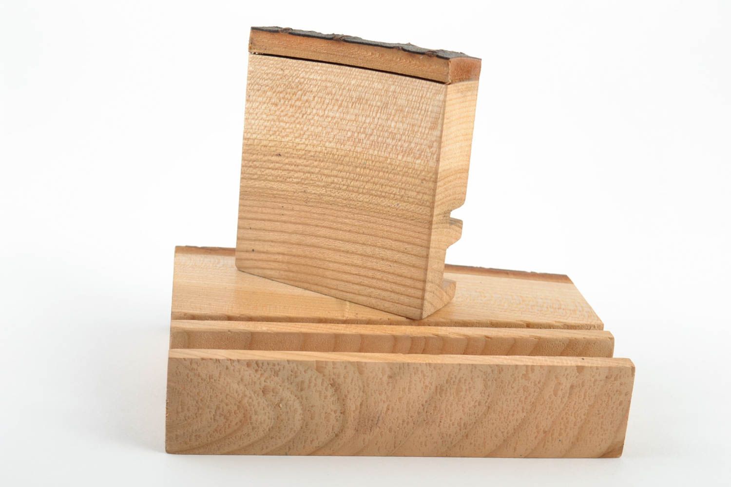 Originelle Holz Ständer für Tablet und Handy Set 2 Stück handmade öko rein foto 4