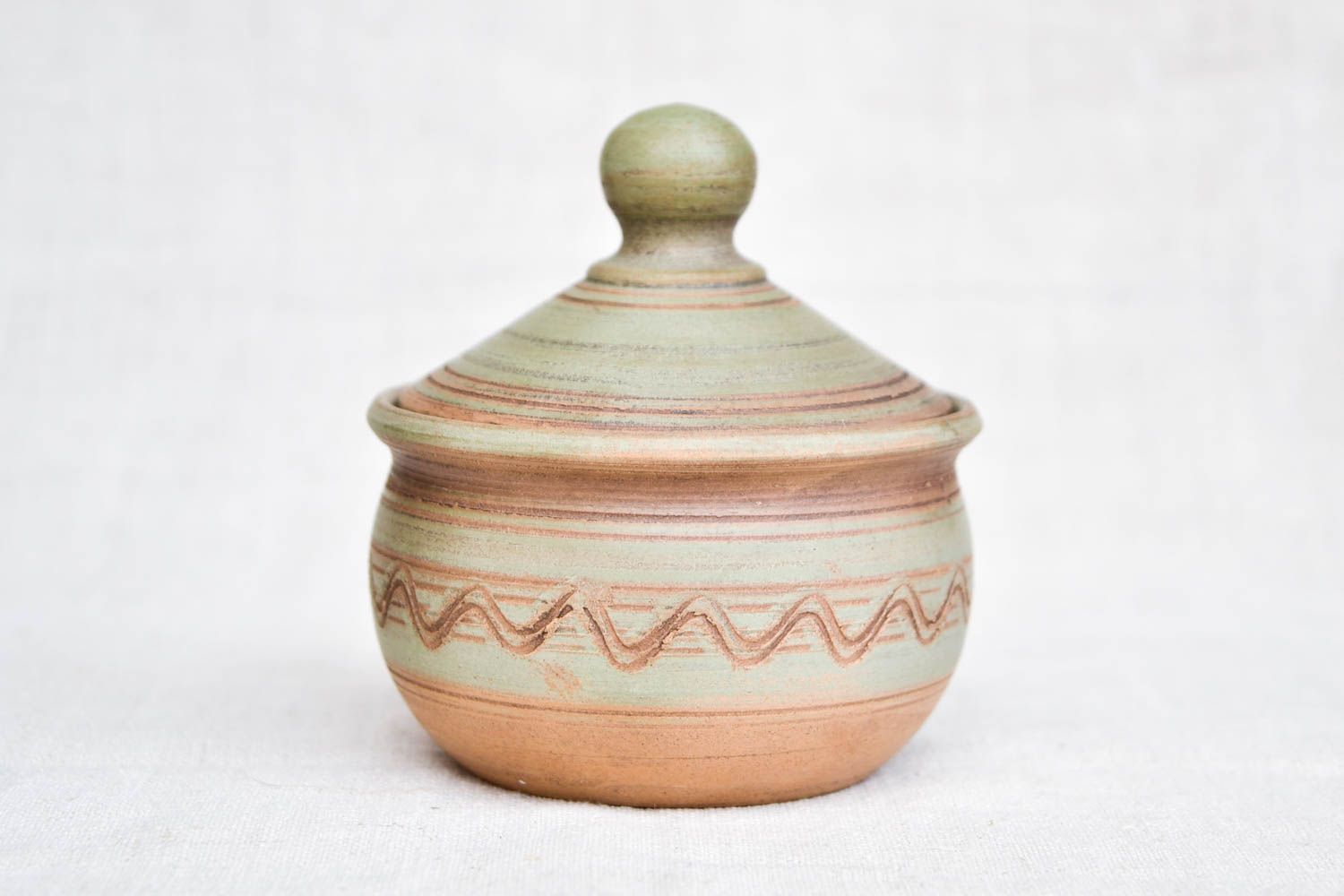 Handmade ceramic salt cellar beautiful ethnic kitchenware stylish present photo 5