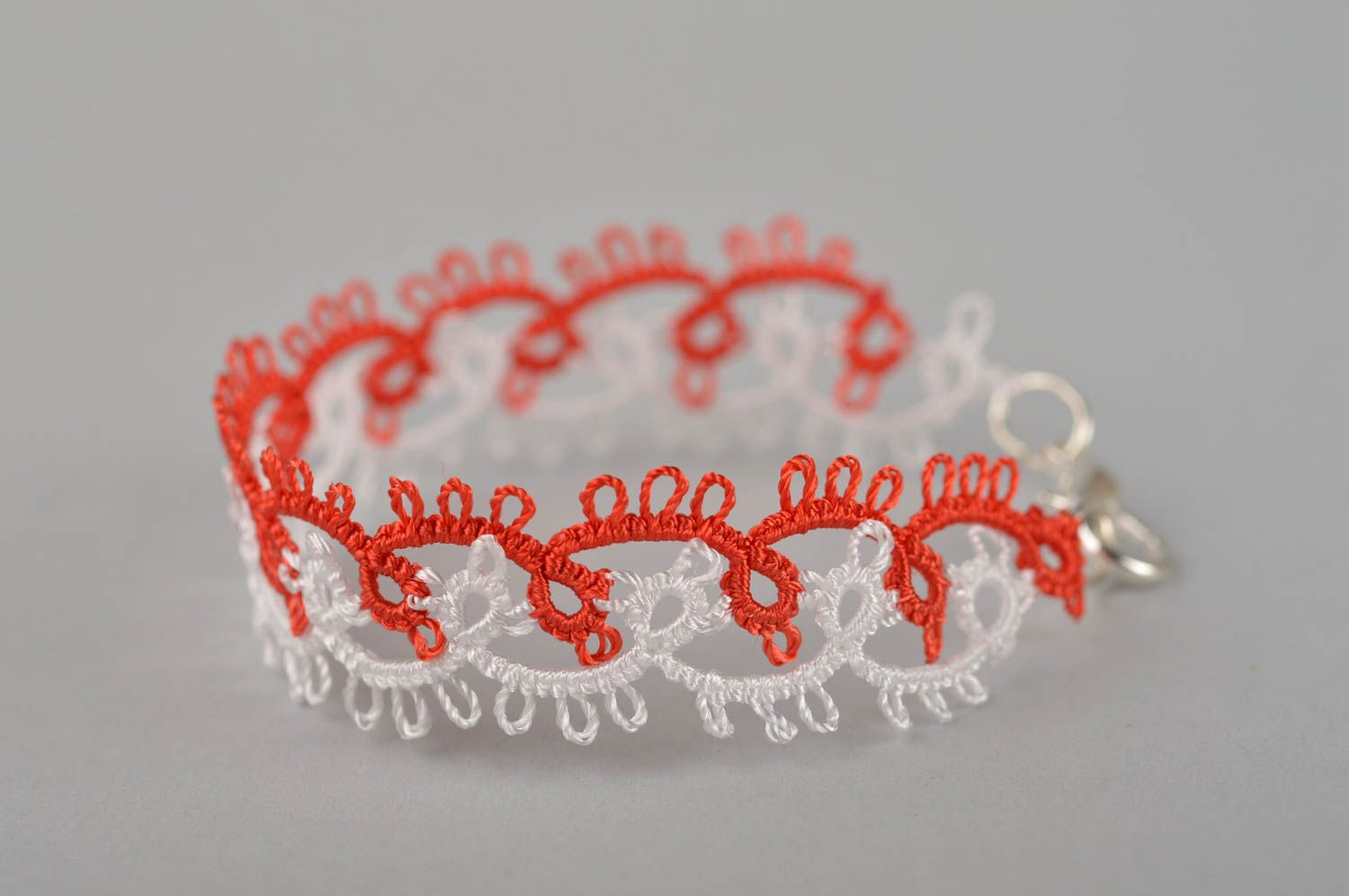 Unusual handmade textile bracelet woven lace bracelet gifts for her photo 3