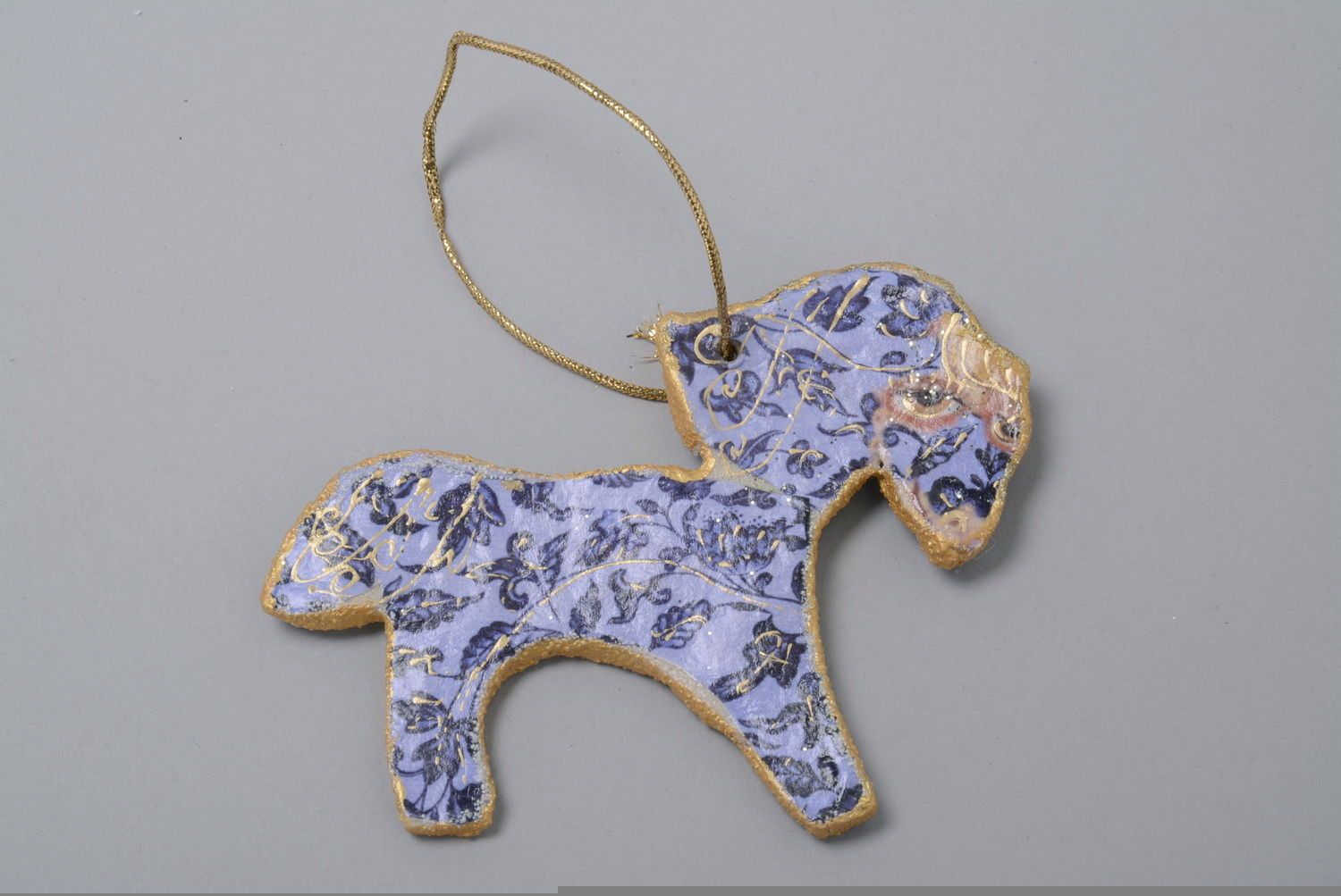 Pendant amulet made of salt dough Horse photo 3