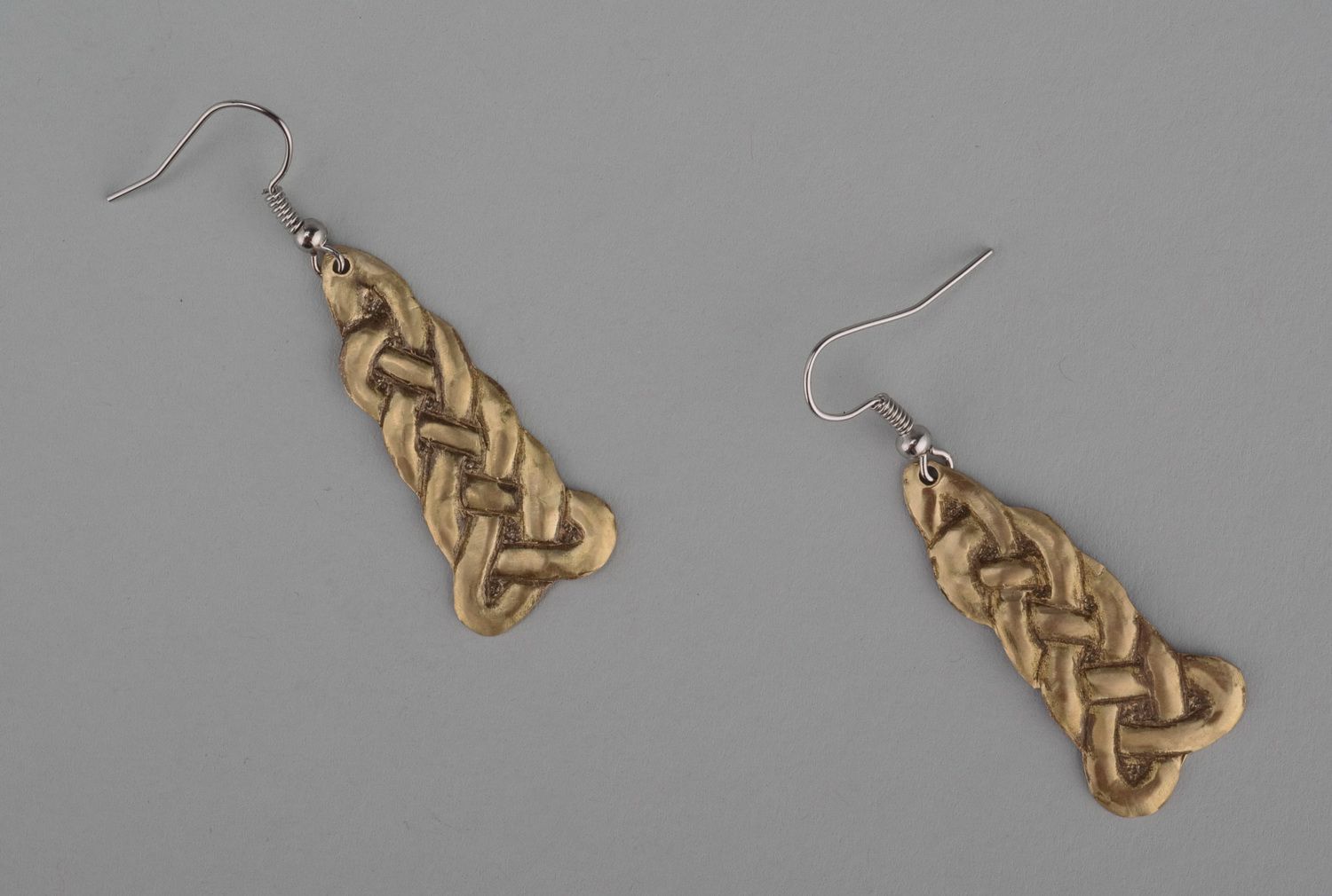 Earringas made of brass with gilding photo 1