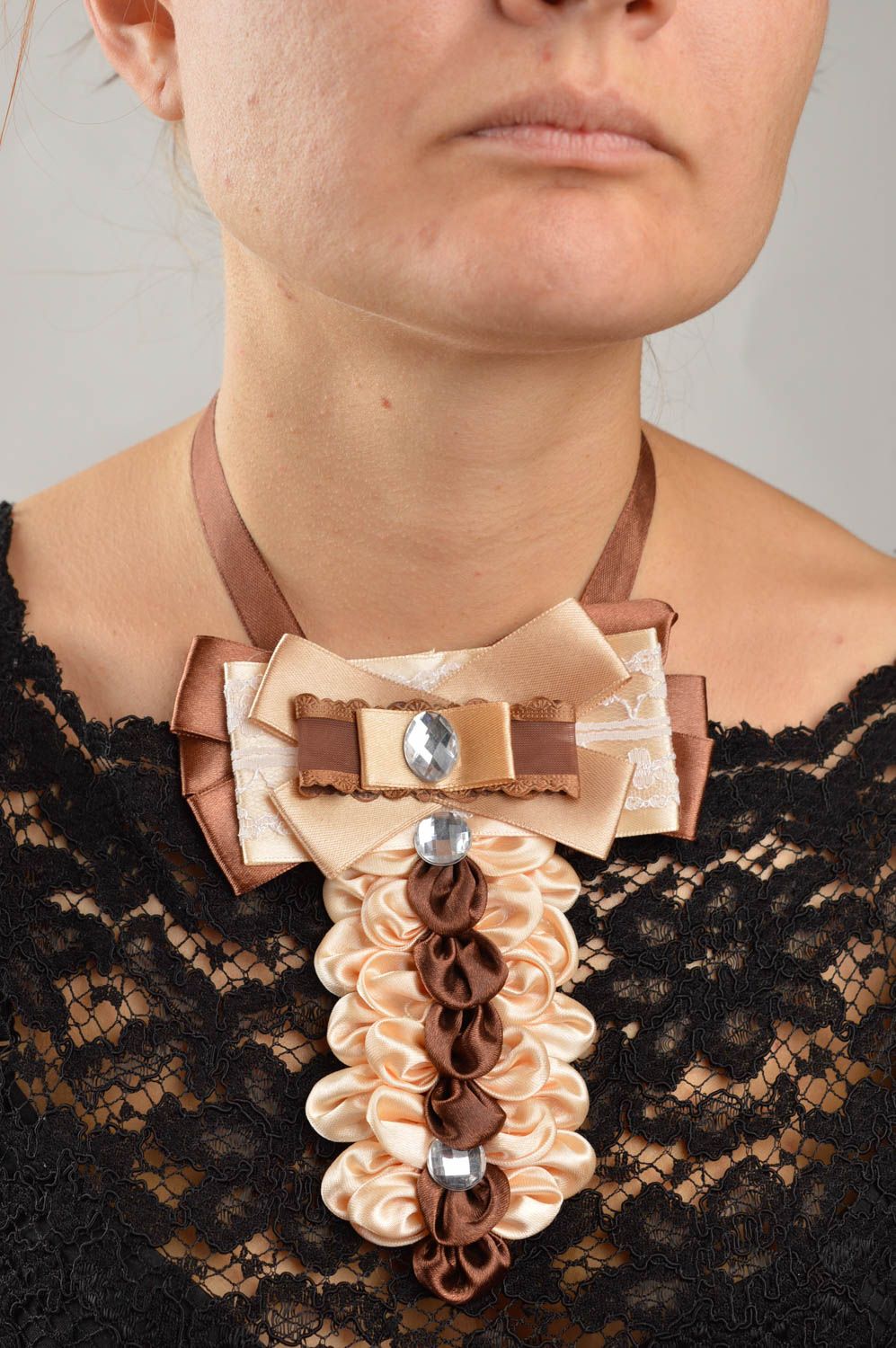 Handmade women tie unusual accessories fashion jewelry elegant necklace for girl photo 1
