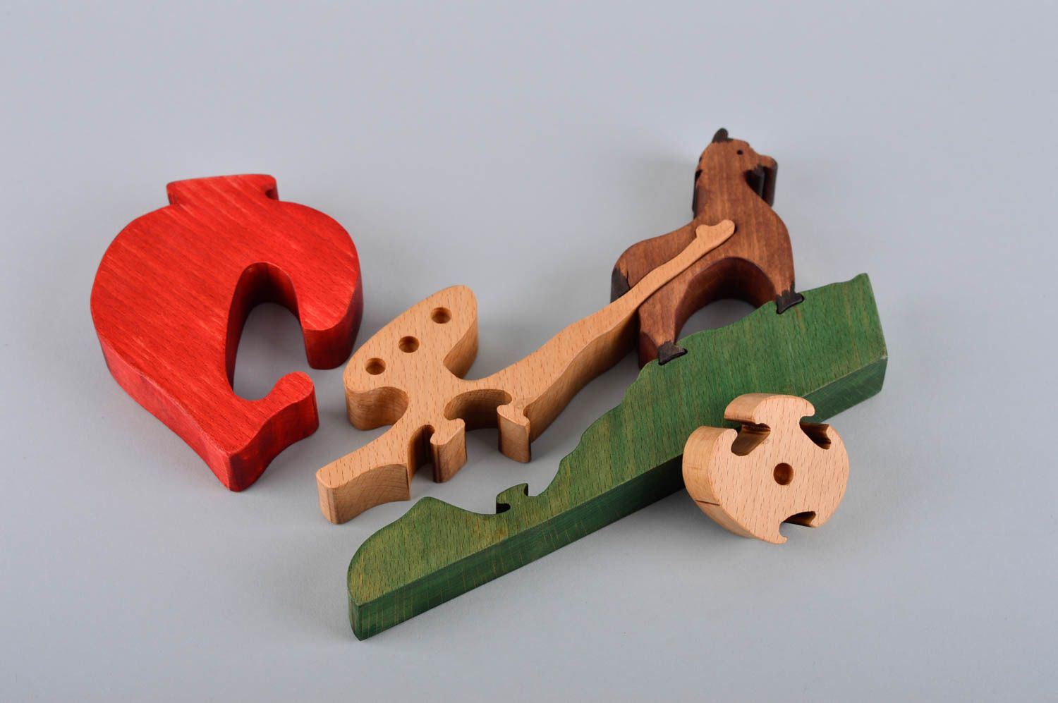 Handmade Spielzeug Holz Geschenk für Kinder Spielzeug aus Holz Wagen mit Esel foto 5