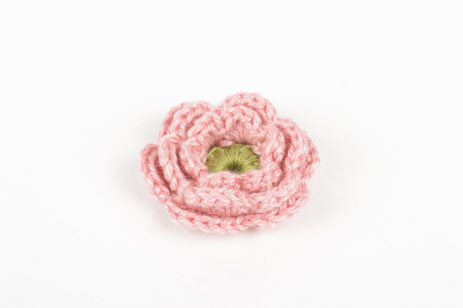 Fleur pour bijoux faite main Fourniture bijoux rose tricot Loisirs créatifs photo 2