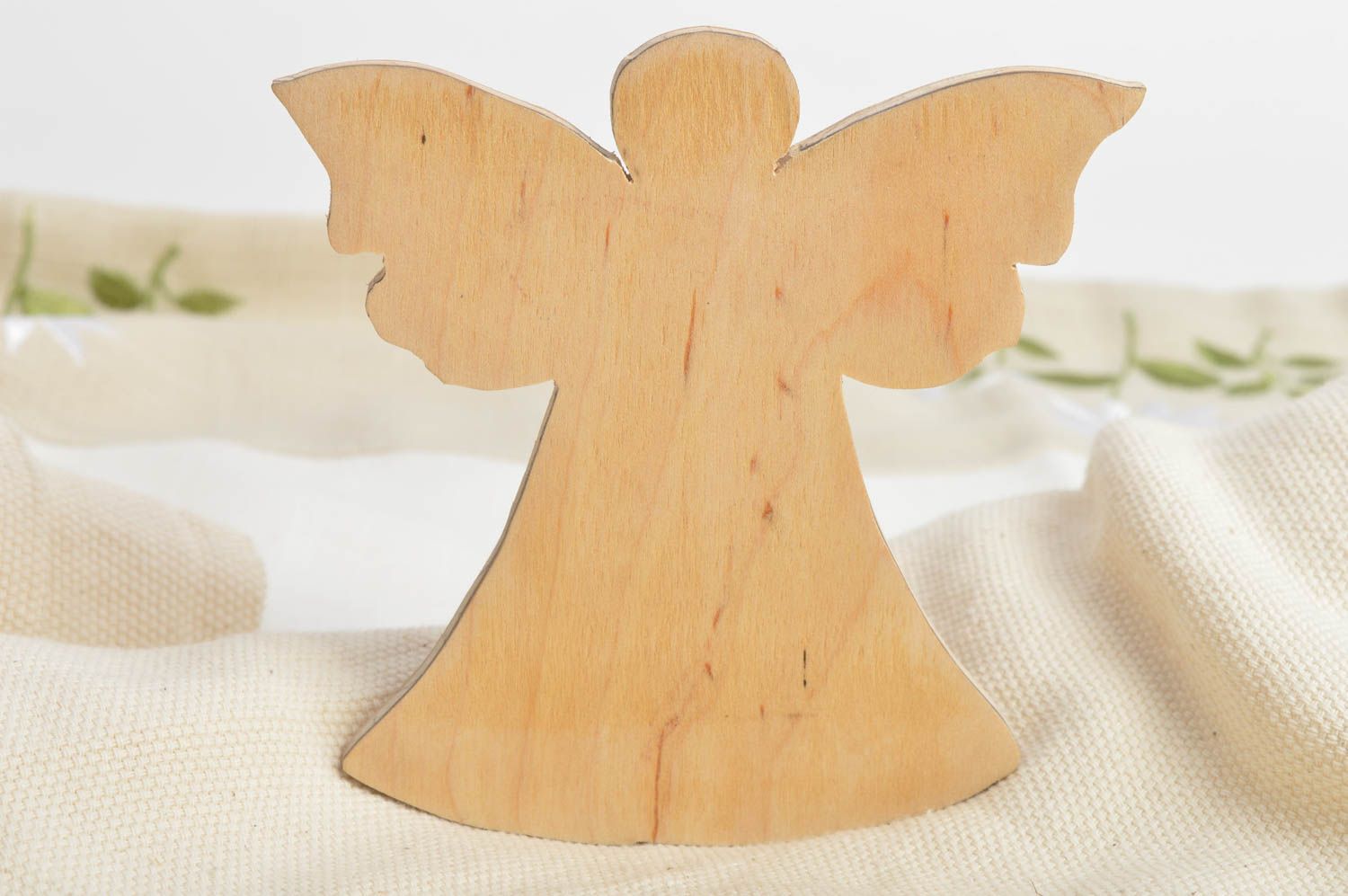 Handmade small plywood craft blank for painting or decoupage figurine of angle  photo 1
