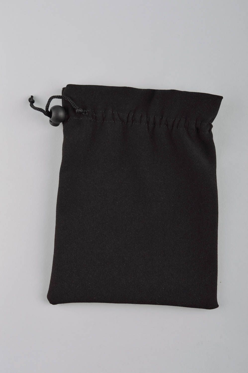 Мешочек для монет ручной работы кошелек из ткани черный женский кошелек фото 3