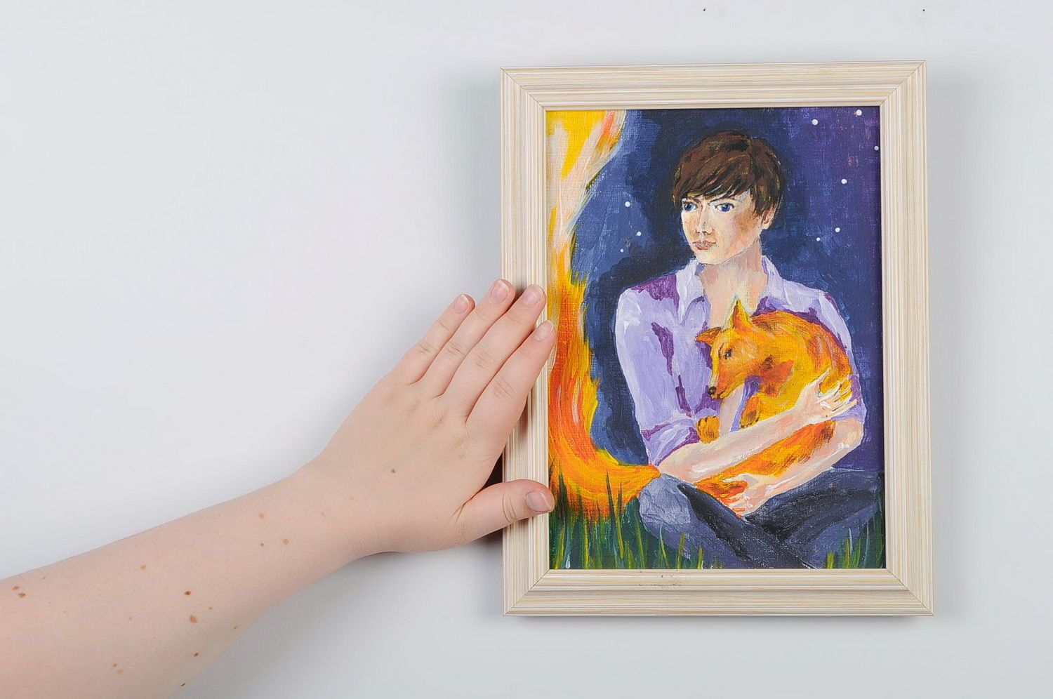 Painting made with acrylic paints Little prince photo 2